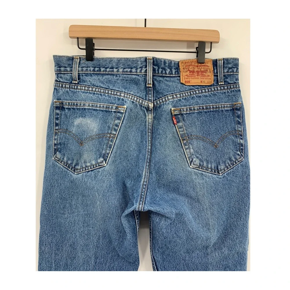Vintage Levis 505 Jeans Mens 36x32 Blue Straight Leg Fade 90s Denim Pants